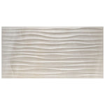 Load image into Gallery viewer, Merola Tile Deco Dubai Pearl Porcelain Wall Tile 0.31 inch Thick x 12.5 inch Wide x 24.5 inch Long – 10.96 sq. ft./Case, Textured Semi-Gloss Finish