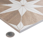 Charger l'image dans la visionneuse de galerie, Merola Tile Llama Stella Loire Verso Noce Porcelain Tile 9.75 inch x 9.75 inch – 10.88 sq. ft. per Case Mixed Texture Wood Look Finish