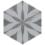 Charger l'image dans la visionneuse de galerie, Merola Tile Llama Flower Loire Silver Smoke Porcelain Tile – 0.38 inch Thick, 8.63 inch x 9.88 inch, 11.5 sq.ft/Case – Mixed Texture Floral Finish