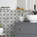 Load image into Gallery viewer, Merola Tile Harmonia Kings Marrakech Blue Ceramic Floor and Wall Tile 13 inch Width 13 inch Length 12.19 sq ft/case Patterned Matte Finish