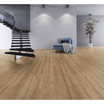 Charger l'image dans la visionneuse de galerie, Revêtement de sol stratifié aspect bois TrafficMaster Jefferson Oak, beige et beige, 8 mm x 7,6 po l x 54,45 po L (20,11 pi²/boîte)