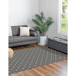 Load image into Gallery viewer, StyleWell Paskal 3 ft x 6 ft Polypropylene Loop Yarn with Non-Slip Backing Grey Doormat