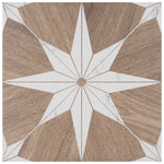 Charger l'image dans la visionneuse de galerie, Merola Tile Llama Stella Loire Verso Noce Porcelain Tile 9.75 inch x 9.75 inch – 10.88 sq. ft. per Case Mixed Texture Wood Look Finish