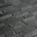 Load image into Gallery viewer, Merola Tile Ordino Black Porcelain Wall Tile 3.25 inch x 17.5 inch – 9.6 sq. ft. per Case Textured Stone Look Finish