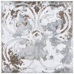 Load image into Gallery viewer, Merola Tile Aevum Dark Ornato 7.88 inch x 7.88 inch Ceramic Wall Tile – 9.63 sq ft per Case, Textured Decorative Marble Look Wall Tile