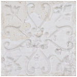 Load image into Gallery viewer, Merola Tile Aevum Ornato White 7.88 inch x 7.88 inch Ceramic Wall Tile – 9.24 sq ft per Case, Textured Cement Look Decorative Wall Tile