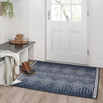 Load image into Gallery viewer, Multy Home 3-ft. x 4-ft. Wikki Tribal Printed Decorative Mat, Navy