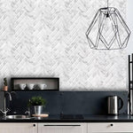 Load image into Gallery viewer, Mureno Dimensions 12x12 White Herringbone Peel and Stick Rigid Vinyl Tiles (4 Pack)