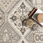 Load image into Gallery viewer, Daye Traditional Tiled Power Loom Performance Grey/Beige Rug