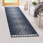 Load image into Gallery viewer, Multy Home 2-ft. x 5-ft. Wikki Tribal Printed Decorative Mat, Navy