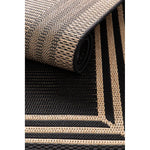 Load image into Gallery viewer, Hampton Bay Border Black/Beige 8 ft. x 10 ft. Indoor/Outdoor Area Rug – Fade Resistant Polypropylene Rug