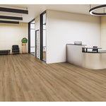 Charger l'image dans la visionneuse de galerie, Revêtement de sol stratifié aspect bois TrafficMaster Jefferson Oak, beige et beige, 8 mm x 7,6 po l x 54,45 po L (20,11 pi²/boîte)