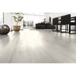 Load image into Gallery viewer, TrafficMaster Highwood Oak 10mm x 7.6 in. W x 54.45 in L Light White Wood Look Laminate Flooring (22.98 sq.ft./case)
