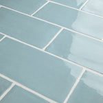 Load image into Gallery viewer, Merola Tile SAMPLE - Castillo Sky 2.88 inch x 5.88 inch Ceramic Subway Wall Tile, Glossy Aqua Blue Finish