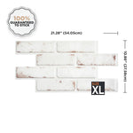 Charger l'image dans la visionneuse de galerie, Smart Tiles Peel And Stick Backsplash Brik Toscana Tiles, Ceramic Look, 21.28In X 10.86In, White, 2-Pack