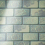 Load image into Gallery viewer, Merola Tile Antic Feelings Agua Marina 3 inch x 6 inch Ceramic Wall Tile – 4 sq.ft./case Glossy Patterned Finish