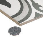 Charger l'image dans la visionneuse de galerie, Merola Tile Arte Grey Porcelain Floor & Wall Tile 0.4 inch Thick x 9.75 inch Wide Grey Square – 10.88 sq. ft./Case, Glazed Satin Finish