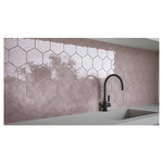 Charger l'image dans la visionneuse de galerie, Carrelage mural en céramique compressé Anatolia Teramoda Petal Hexagone Brillant 15,24 cm – 0,62 m²/caisse Rose pâle brillant