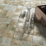 Load image into Gallery viewer, Merola Tile Kings Etna Encaustic 13.13 inch x 13.13 inch Sage Ceramic Floor and Wall Tile 12.29 sq ft/case – Vintage Pattern Matte Finish