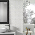 Load image into Gallery viewer, Merola Tile Triplex Valverde White 7-3/4 inch x 7-3/4 inch Ceramic Wall Tile (11.11 sq. ft./Case) – Textured Semi-Gloss Finish