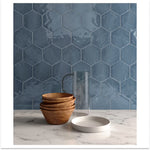 Load image into Gallery viewer, Anatolia Teramoda Ink Hexagon Glossy Pressed Ceramic Wall Tile 6 inch – 6.67 sq.ft./case Glossy Dark Blue
