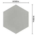 Charger l'image dans la visionneuse de galerie, Merola Tile Textile Basic Hex Silver Porcelain Tile 8.63 inch x 9.88 inch – 11.5 sq. ft. per Case Glossy Stone-Look Finish