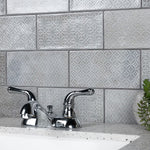 Charger l'image dans la visionneuse de galerie, Merola Tile Camden Decor Grey 4 inch x 8 inch Ceramic Wall Tile 11.5 sq. ft./case – Glossy Patterned Subway Finish