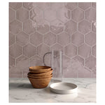 Charger l'image dans la visionneuse de galerie, Carrelage mural en céramique compressé Anatolia Teramoda Petal Hexagone Brillant 15,24 cm – 0,62 m²/caisse Rose pâle brillant