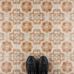 Load image into Gallery viewer, Merola Tile Costa Arena Decor Fleur 7.75 inch x 7.75 inch Ceramic Floor and Wall Tile – 11.11 sq ft per Case, Rustic Floral Stone Look Matte Finish Indoor Tile