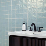 Charger l'image dans la visionneuse de galerie, MSI Stone ULC Zelyge Marine Blue 4 inch x 4 inch Satin Ceramic Zellige Look Backsplash Tile (5.46 sq. ft./Case) – Semi-Gloss Finish