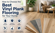 Choosing the best vinyl plank flooring for your home with flooring samples in a modern living room.