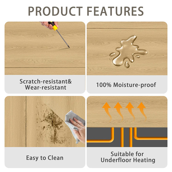 24" W X 4" D Oak Hardwood Flooring Eco-Friendly Solid Wood Flooring 20-Pack Cover 13.18 Sq. Ft Multi-Scenario Application