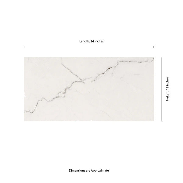 Beldale 12 in. x 24 in. Polished Porcelain Marble Look Floor and Wall Tile