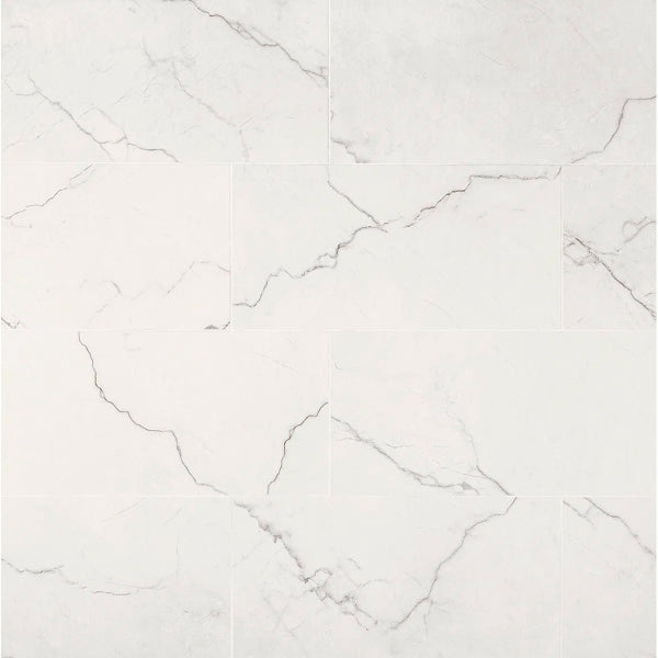 Beldale 12 in. x 24 in. Polished Porcelain Marble Look Floor and Wall Tile