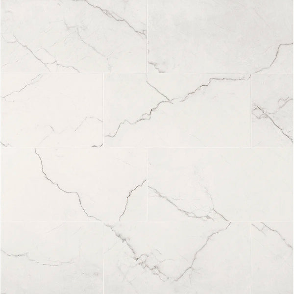 Beldale 12 in. x 24 in. Polished Porcelain Marble Look Floor and Wall Tile