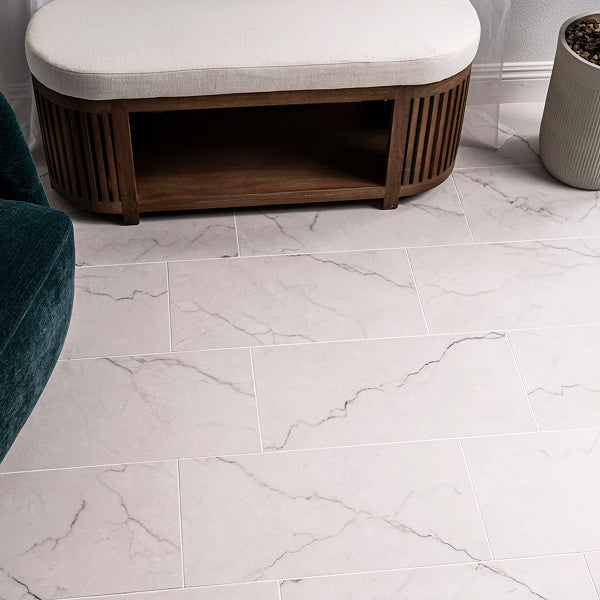 Beldale 12 in. x 24 in. Polished Porcelain Marble Look Floor and Wall Tile