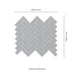 Load image into Gallery viewer, Domino Lume Grey Herringbone 14 in. x 14 in. Glossy Porcelain Mosaic Floor and Wall Tile