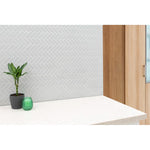 Load image into Gallery viewer, Domino Lume Grey Herringbone 14 in. x 14 in. Glossy Porcelain Mosaic Floor and Wall Tile