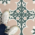 Load image into Gallery viewer, FloorPops Pink Daphne 12-in x 12-in Vinyl Tile Flooring Set of 20 (1 sq. ft./each)