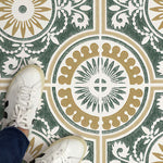 Load image into Gallery viewer, FloorPops Yellow Ezra 12-in x 12-in Vinyl Tile Flooring Set of 20 (1 sq. ft./each)