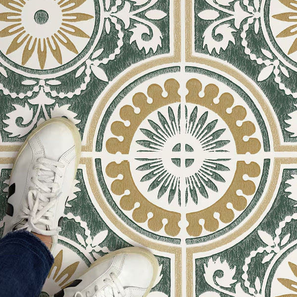 FloorPops Yellow Ezra 12-in x 12-in Vinyl Tile Flooring Set of 20 (1 sq. ft./each)