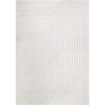 Charger l'image dans la visionneuse de galerie, Latitude Run Dovetail Geometric Natural High Low Indoor Outdoor Rug – 7'9" x 10'10"