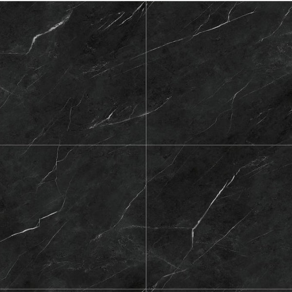 Revêtement de sol rigide en marbre ébène Marblesque de 5,5 mm d'épaisseur x 18,5 po de largeur x 37 po de longueur (19,02 pi²/caisse)
