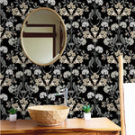 Load image into Gallery viewer, NuWallpaper Black and Neutral Meadow Song Peel &amp; Stick Wallpaper 20.5 in x 18 ft