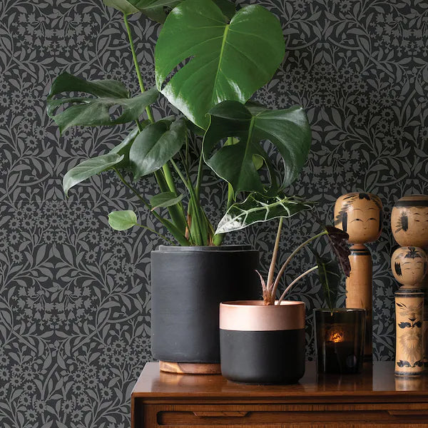 NuWallpaper Charcoal Darcy Peel & Stick Wallpaper