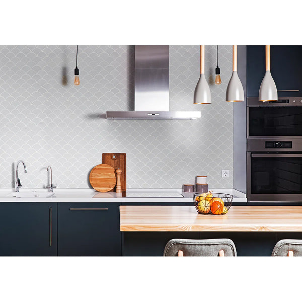 Lume Grey Scale 10 in. x 13 in. Glossy Porcelain Mosaic Floor and Wall Tile