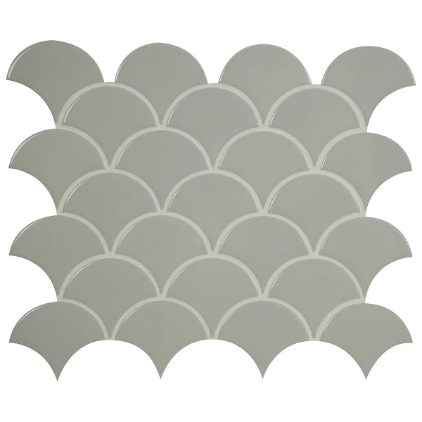 Lume Grey Scale 10 in. x 13 in. Glossy Porcelain Mosaic Floor and Wall Tile