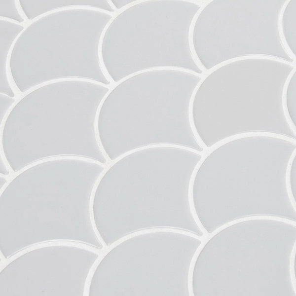 Lume Grey Scale 10 in. x 13 in. Glossy Porcelain Mosaic Floor and Wall Tile