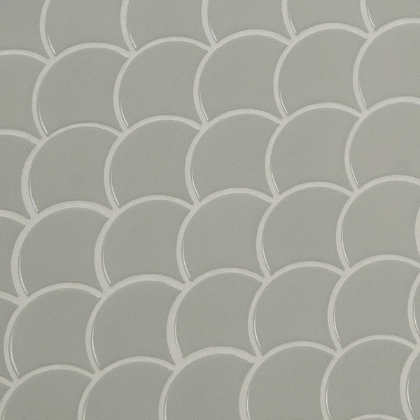 Lume Grey Scale 10 in. x 13 in. Glossy Porcelain Mosaic Floor and Wall Tile