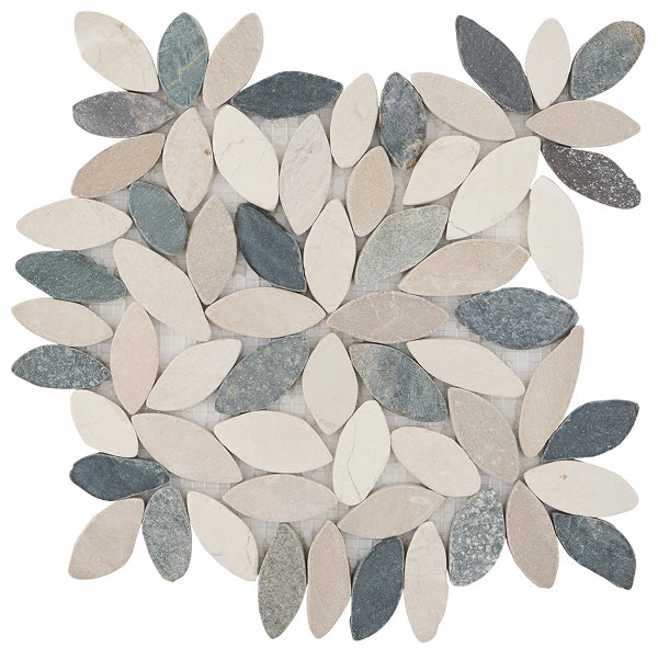 Picturesque Flower 11.81 in. x 11.81 in. Natural Stone Floor and Wall Mosaic Tile (0.97 Sq. Ft. / Each)